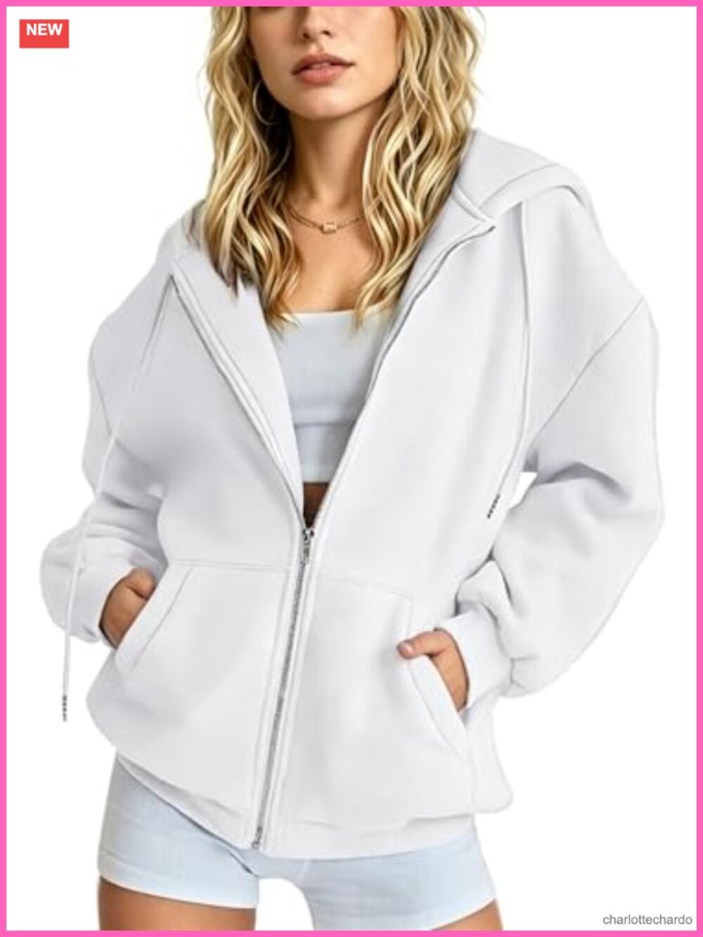 Oversized Zip Up Hoodie Long Sleeve Plaid Fleece Sweatshirt Fall Winter